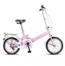 AOHMG Bike AOHMG Folding Bikes for Adults Lightweight, Single-Speed City Folding Bicycle Reinforced Frame, Pink_16in