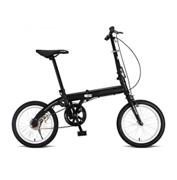 AOHMG  AOHMG Folding Bikes for Adults Lightweight, Single-Speed Foldable Bike With Comfort Saddle, Black_16in