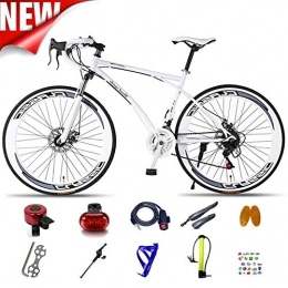 ATGTAOS Bike ATGTAOS 26 Inch Road Bike, Mountain, Variable Speed Fixed Gear Bicycle, Solid tire, 24 Speed, Shock Absorbing Front Fork, Dual Disc Brake, Student, Teenager, Female, Adult, Male
