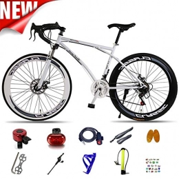 ATGTAOS Road Bike ATGTAOS 26 Inch Road Bike, Variable Speed Fixed Gear Bicycle, 24 Speed, Mountain, Solid tire, Shock Absorbing Front Fork, Dual Disc Brake, Student, Teenager, Female, Adult, Male