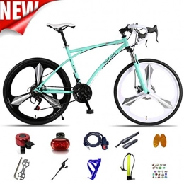 ATGTAOS Road Bike ATGTAOS 26 Inch Road Bike, Variable Speed Fixed Gear Bicycle, Mountain, Shock Absorbing Front Fork, One Piece Solid Tire, 24 Speed, Dual Disc Brake, Student, Teenager, Female, Adult, Male, 4