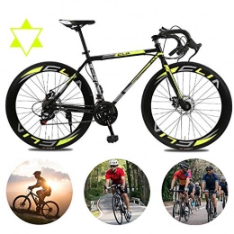 AURALLL Road Bike AURALLL Unisex Competitive Road Bike Commuter City Road Bike 27-Speed Bikes, Double Disc Brake, High Carbon Steel Frame, Road Bicycle Racing Road Bicycle Racing, Green