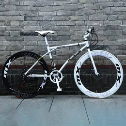 AURALLL Road Bike AURALLL Urban Bike City Series Road Bikes High-Carbon Steel Road Bicycle Double Disc Brake for Races, Roads, Trips, Cycling Races, Commuting, White