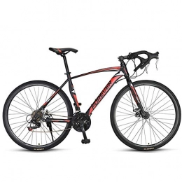AZYQ Bike AZYQ Men Road Bike, 21 Speed High-Carbon Steel Frame Road Bicycle, Full Steel Racing Bike with with Dual Disc Brake, 700 * 28C Wheels, White, Red