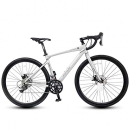 BCX Bike BCX Adult Road Bike, 16 Speed Student Racing Bicycle, Lightweight Aluminium Road Bike with Hydraulic Disc Brake, 700 * 32C Tires, Silver, Straight Handle, Silver, Bent Handle