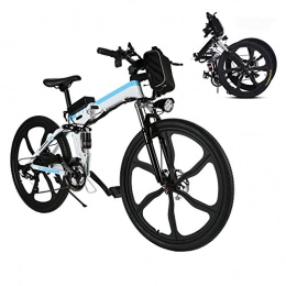 Beautytalk Bike Beautytalk electric bicycle, folding bike, 26 inch folding e-bike, mountain bike with 250 W high speed brushless motor, folding e-bike, 36 V lithium battery, White
