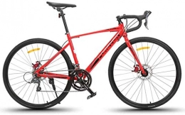 NOLOGO Road Bike Bicycle 16 Speed Road Bike, Lightweight Aluminium Road Bike, Oil Disc Brake System, Adult Men City Commuter Bicycle, Perfect for Road Or Dirt Trail Touring, White (Color : Red)