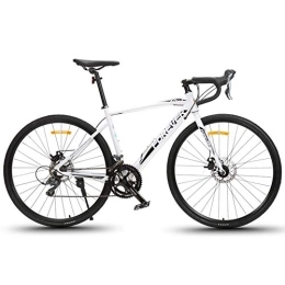 NOLOGO Road Bike Bicycle 16 Speed Road Bike, Lightweight Aluminium Road Bike, Oil Disc Brake System, Adult Men City Commuter Bicycle, Perfect for Road Or Dirt Trail Touring, White (Color : White)