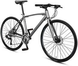 NOLOGO Bike Bicycle 30 Speed Road Bike, Adult Commuter Bike, Lightweight Aluminium Road Bicycle, 700 * 25C Wheels, Racing Bicycle with Dual Disc Brake (Color : Grey)