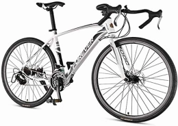 NOLOGO Bike Bicycle Men Road Bike, 21 Speed High-carbon Steel Frame Road Bicycle, Full Steel Racing Bike with with Dual Disc Brake, 700 * 28C Wheels, White (Color : White)