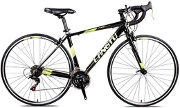 NOLOGO Bike Bicycle Road Bike, 21 Speed Adult Road Bicycle, Double V Brake 700C Wheels Racing Bicycle, Lightweight Aluminium Men Women Road Bike, Black Red (Color : Black Yellow)