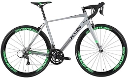 NOLOGO Road Bike Bicycle Road Bike, Adult 16 Speed Racing Bicycle, 480MM Ultra-Light Aluminum Aluminum Frame City Commuter Bicycle, Perfect For Road Or Dirt Trail Touring, Gray (Color : Silver)