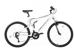 BOSS Bike Boss Astro Mens' Mountain Bike White, 26" inch alloy frame, 18 speed front and rear v type brake lightweight black alloy rims