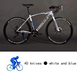 BYLUNTA Road Bike BYLUNTA Mountain Bike, Road Bicycle, Hard Tail Bike, 26 Inch Bicycle, Carbon Steel Adult Bike, 21 / 24 / 27 / 30 Speed Bike, Colourful Bike, White Blue, 27 speed