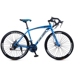 FXMJ Bike Carbon Road Bike, Full Suspension Road 700C Wheel Bike, 21 Speed ​​Disc Brakes, Road Bicycle for Men And Women, Blue