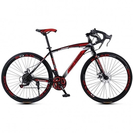 FXMJ Bike Carbon Road Bike, Full Suspension Road 700C Wheel Bike, 21 Speed ​​Disc Brakes, Road Bicycle for Men And Women, Red