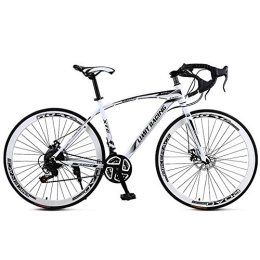 FXMJ Bike Carbon Road Bike, Full Suspension Road 700C Wheel Bike, 21 Speed Disc Brakes, Road Bicycle for Men And Women, White