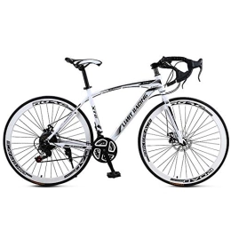 FXMJ Bike Carbon Road Bike, Full Suspension Road 700C Wheel Bike, 21 Speed ​​Disc Brakes, Road Bicycle for Men And Women, White