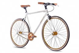CHRISSON Bike CHRISSON 28'Fixie Single Speed Bike Bicycle FG Flat 1.0White Gold 2016, 59 cm (Sw 12)