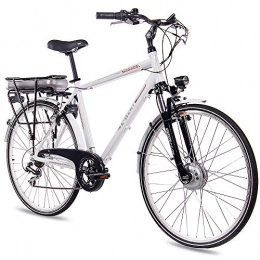 CHRISSON Road Bike CHRISSON '28City Bike Aluminium Bike E-bike Pedelec Electric Gent With 7g Shimano White 53cm71.1cm (28Inches)
