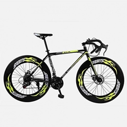 CSS Road Bike CSS Road Bicycle, 26 Inches 27-Speed Bikes, Double Disc Brake, High Carbon Steel Frame, Road Bicycle Racing, Men's and Women Adult 6-11, Yellow