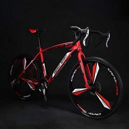 CSZZL 26-inch road bike, 27-speed bike, dual disc brakes, high carbon steel frame, road bike racing, men and women only-Red