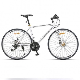 CYCC Road Bike CYCC 27-speed aluminum alloy bicycle, men's and women's road bikes, double-disc brake racing, student cycling sports cars-27-speed white straight handle