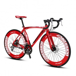 Cyrusher Bike Cyrusher XC700 Mans Road Bike 14 Speeds 54CM / 56CM 700C Mechanical Disc Brakes Bicycle Fork Suspension (red-56cm)