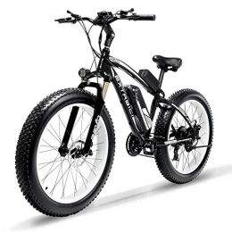 Cyrusher Road Bike Cyrusher XF660 Electric Bike 48V 500W / 1000W Mens Mountain Ebike 7 Speeds 26 inch Fat Tire Road Bicycle Snow Bike Pedals with Disc Brakes and Suspension Fork (Removable Lithium Battery)