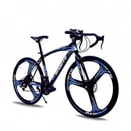 DGAGD Road Bike DGAGD 26-inch road bike with variable speed and double disc brakes, one wheel for racing bicycles-Black blue_21 speed
