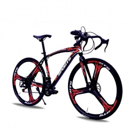 DGAGD Road Bike DGAGD 26-inch road bike with variable speed and double disc brakes, one wheel for racing bicycles-Black red_21 speed