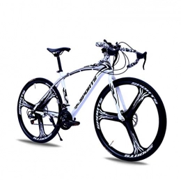 DGAGD Road Bike DGAGD 26-inch road bike with variable speed and double disc brakes, one wheel for racing bicycles-White black_27 speed