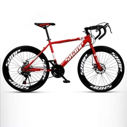 DGAGD Road Bike DGAGD Variable speed dead fly bicycle 27-speed adult lightweight road racing live fly bicycle 60 knife circle wheel-red_24 inches