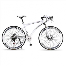 DGAGD Road Bike DGAGD Variable speed dead fly bicycle double disc brake shock absorption men and women mountain bike 60 knife circle white