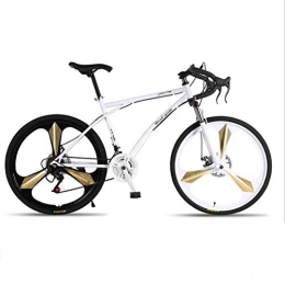 DGAGD Road Bike DGAGD Variable speed dead fly bicycle double disc brake shock absorption men and women mountain bike one wheel white
