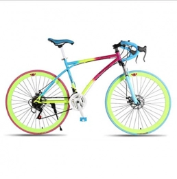 DGAGD Road Bike DGAGD Variable speed dead fly bicycle dual disc brake shock absorption men and women mountain bike 40 knife circle color