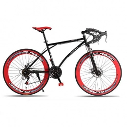 DGAGD Road Bike DGAGD Variable speed dead fly bicycle dual disc brake shock absorption men and women mountain bike 60 knife circle red