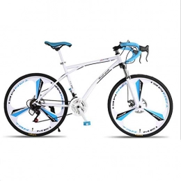 DGAGD Road Bike DGAGD Variable speed dead fly bicycle dual disc brake shock absorption men and women mountain bike one wheel white and blue