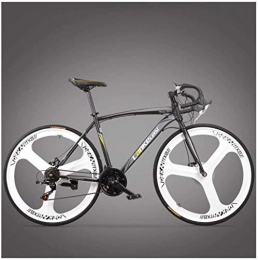 DIMPLEYA Bike DIMPLEYA Road Bike, Adult High-carbon Steel Frame Ultra-Light Bicycle, Carbon Fiber Fork Bicycle, City Utility Bike, 3 Spoke Black, 27 Speed, 3 Spoke Black, 21 Speed