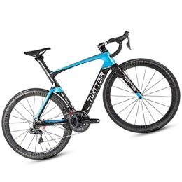 DUABOBAO Road Bike DUABOBAO Road City Bicycle, Carbon Fiber Material / Race Level, Suitable For People Of Height, Sports Cycle Outdoor Family Bicycle, Blue / Red, Blue, 52CM