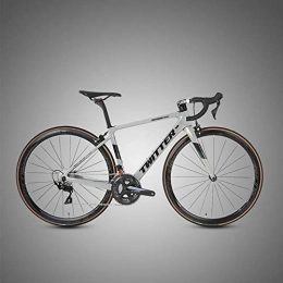 Edman Bike Edman Road bike, 700C wheels, carbon fiber frame, 22-speed bicycle, front fork shock absorption, adult male and female windbreaker racing bikes-gray_48cm