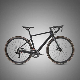 Edman Road Bike Edman Road bike, carbon fiber frame, 22-speed dual disc brakes, 700C wheels, adult male and female road racing-black_51cm