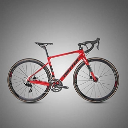Edman Bike Edman Road bike, carbon fiber frame, 22-speed dual disc brakes, 700C wheels, adult male and female road racing-red_54cm