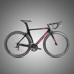 Edman Bike Edman Road bike, carbon fiber frame, 700C wheels, 22 speed, suitable for adult men and women-Black red_54cm