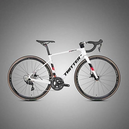 Edman Bike Edman Road bike, carbon fiber frame, R7000 22-speed, men's and women's race bike, dual disc brakes, suitable for adults-Silver red_54cm