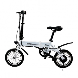 eelo Bike eelo 1885 Folding Electric Bike - Portable Easy to Store in Caravan, Motor Home, Boat. Short Charge Lithium-Ion Battery Silent Motor Commuter eBike, Thumb Throttle LCD Speed Display. (White)
