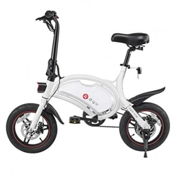 Electric Bikes Electric bicycle electric car 14 inch variable speed folding electric mobility bicycle with 36V detachable lithium battery (Color : White, Size : 116 * 50 * 99cm)