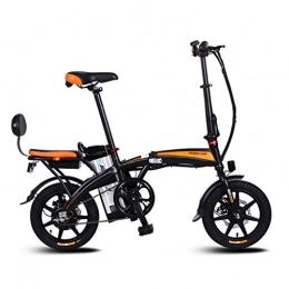 Electric Bikes Bike Electric Bikes Electric Car 14 Inch Men And Women 48V / 15H Folding Lithium Battery Car Adult Aluminum Electric Bicycle (Color : Black, Size : 130 * 56 * 108cm)