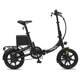 Electric Bikes Road Bike Electric Bikes Folding Electric Bicycle 14 Inch Smart Aluminum Alloy Battery Car Small Lithium Battery Bicycle, Power Life 55-60km (Color : Black, Size : 126 * 55 * 92cm)