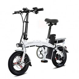 Electric Bikes Road Bike Electric Bikes Folding Electric Bicycle Ultra Light Small Battery Car Adult Mini Lithium Battery Electric Car, Cruising Range 80-100km (Color : White, Size : 123 * 58 * 102cm)